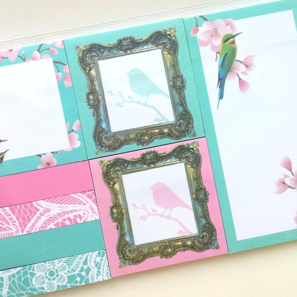 Birds & flowers Sticky Notes booklet / book / set