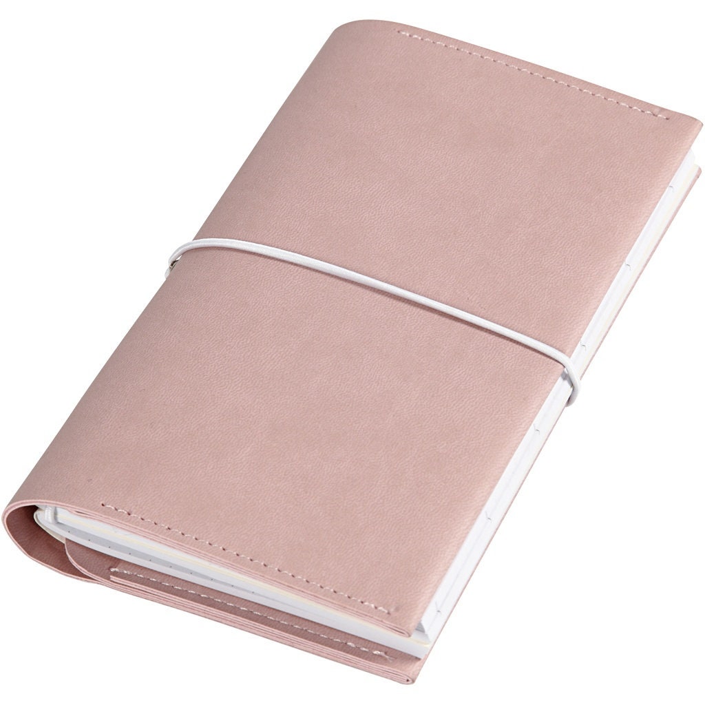 Pink travelers notebook set faux leather planner cover Etsy