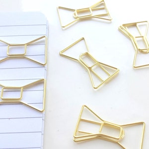 Set of 2 Gold Bow Paperclips - Etsy
