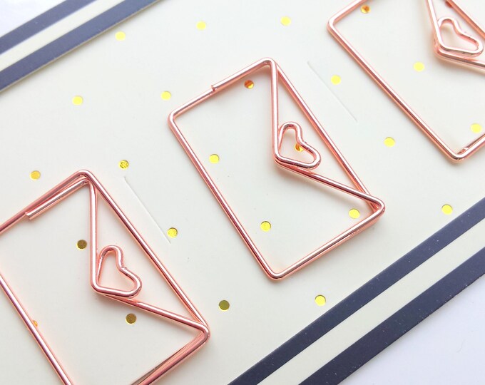 Rose Gold Envelope Paperclips Paper Clips Planner Clips Envelopes Happy