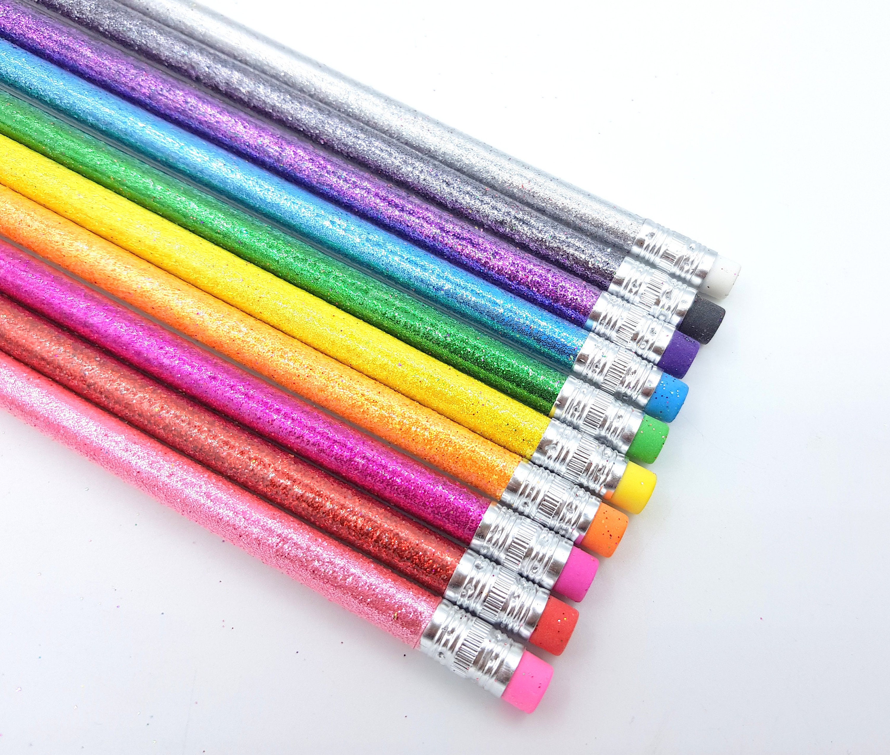 10 Candy Color Glitter Pencils Rainbow Pencils Sugar Coated Glitters Pencil  Set 