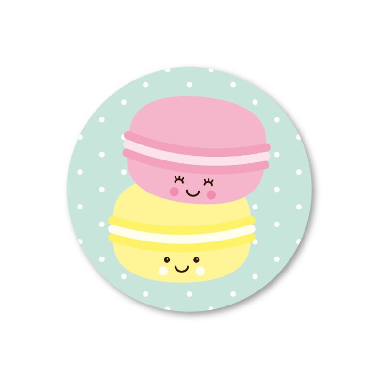 Kawaii Macaron Stickers Macarons Sweets Envelope Seals Etsy