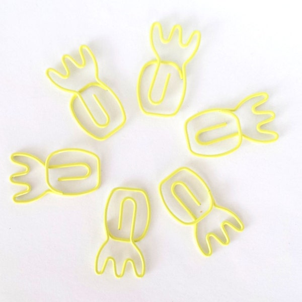 Set of 6 pineapple shaped Paperclips / planner clips