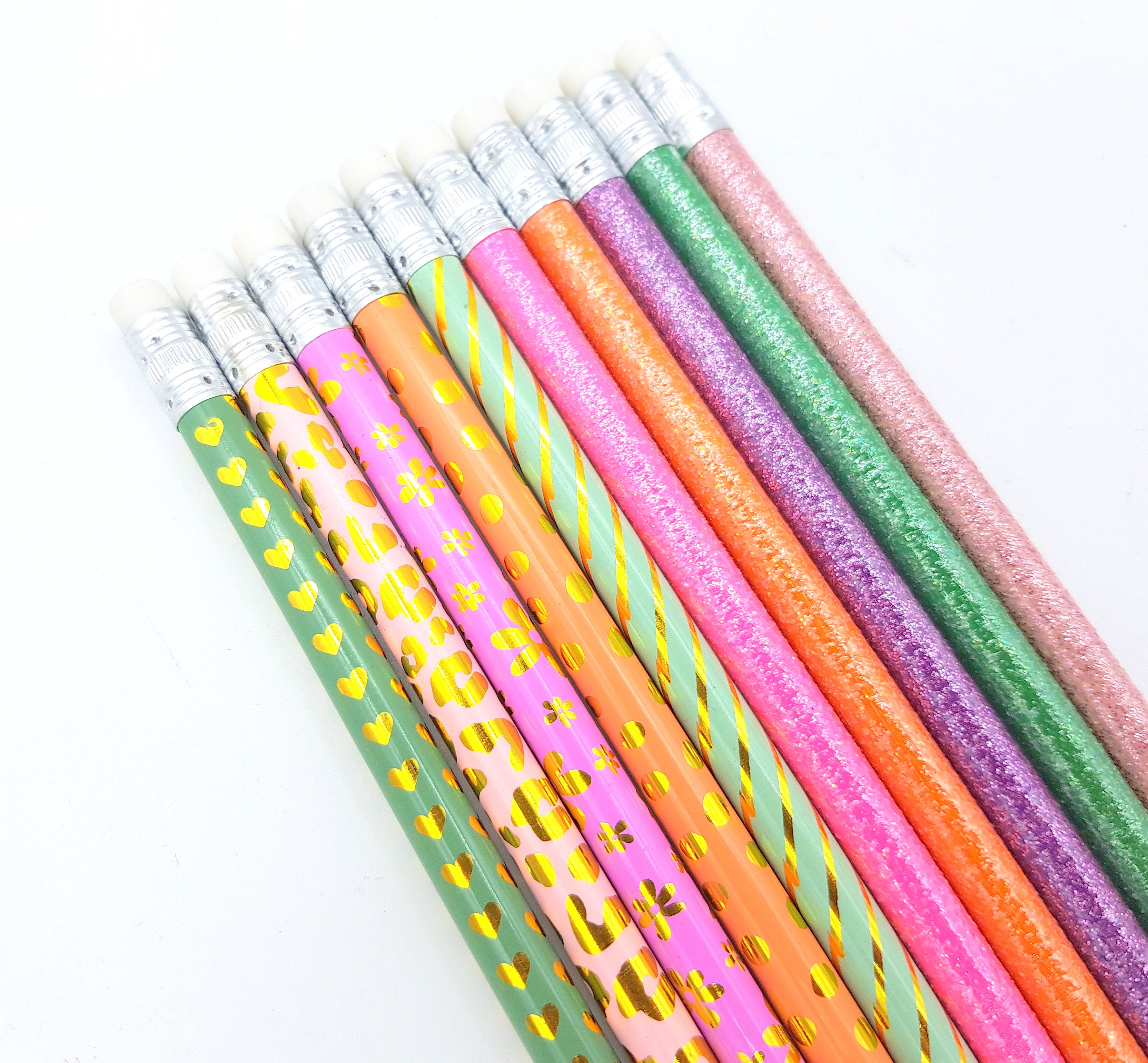 10 Candy Color Glitter Pencils Rainbow Pencils Sugar Coated Glitters Pencil  Set 