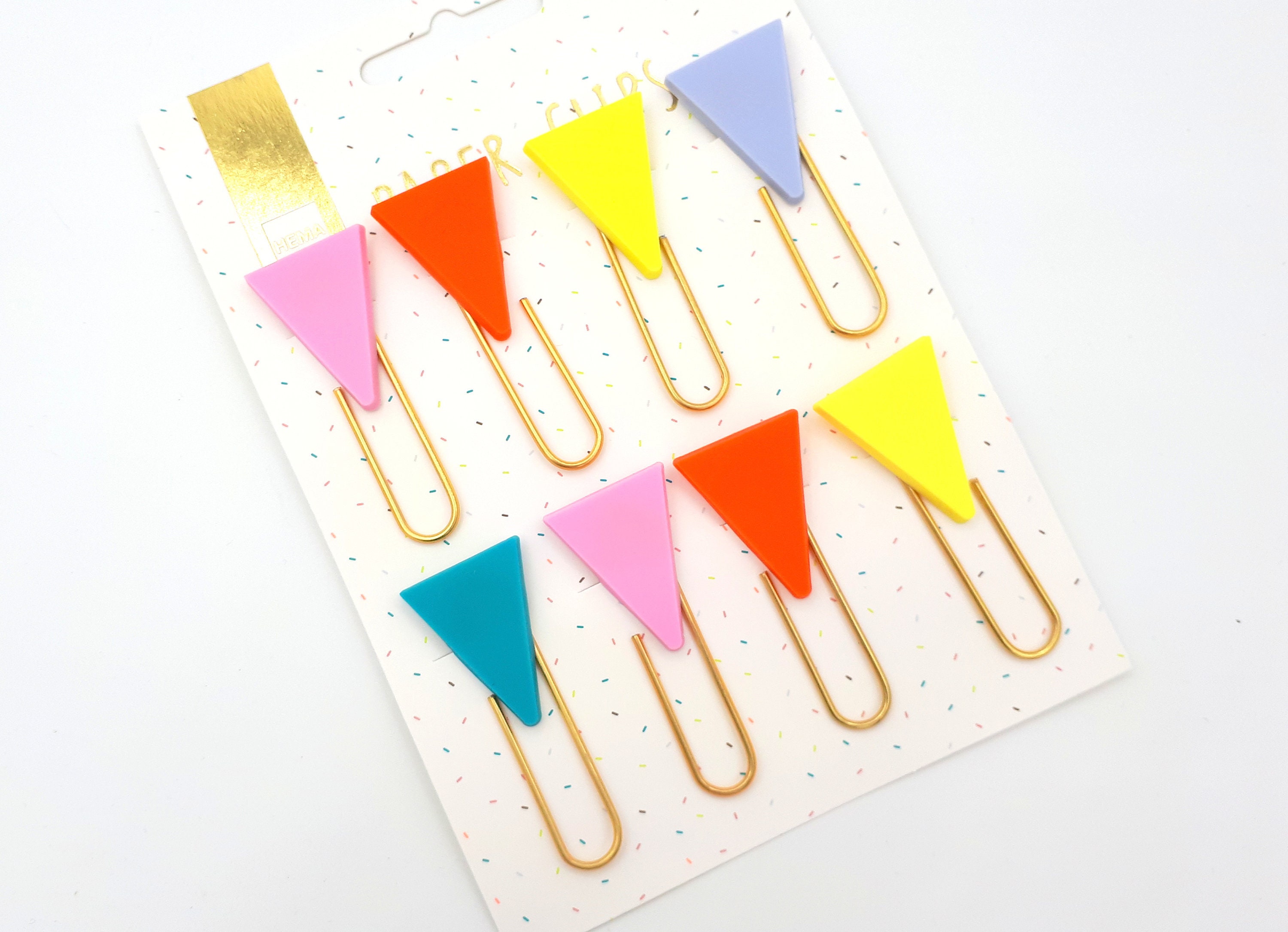 aspect Beroep Consulaat Set of 8 colorful bunting / flags on a gold paper clip - Etsy België