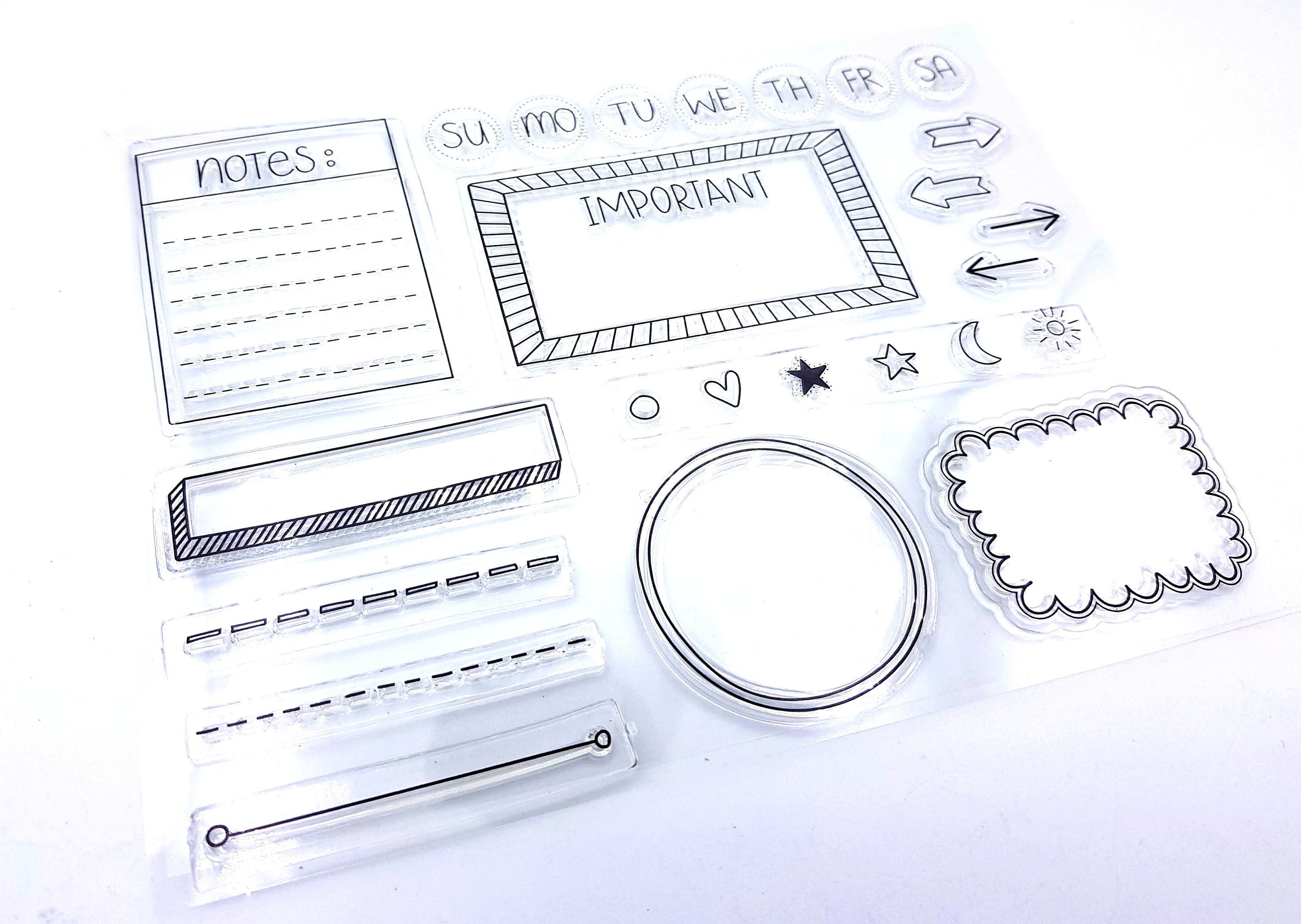 Clear Stamps, Bullet Journal Clear Stamps, Journal Decor Stamps, Embossing  Folder, Transparent Stamps, Card Making Stamp