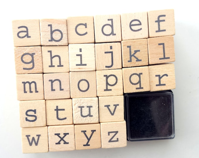 Wooden Alphabet Stamp Set, Including 1 Black Ink Pad Etsy