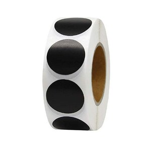 25 black round stickers | black circle stickers | color coding | price stickers | monochrome envelope seals