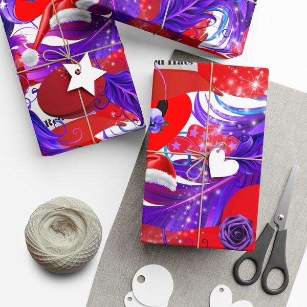 Red Hat Society Gift Wrap Papers, RHS Gift, Red Hat Gift