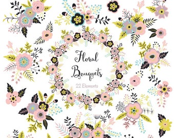 Flower Bouquet clipart, flower clipart commercial use, flower clipart pink, floral clipart wreath, flower clipart download, floral clip art