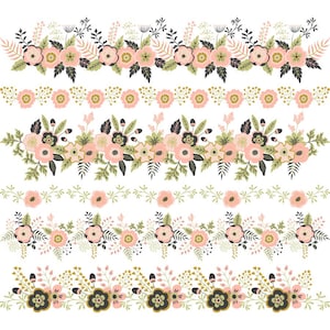 Flower Border clip art, flower border PNG, floral border clipart, floral border graphic, floral border download, floral clip art commercial