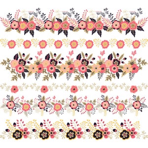 Flower border PNG, Flower Border clipart, floral border clipart, floral border graphic, floral border download, floral clipart commercial