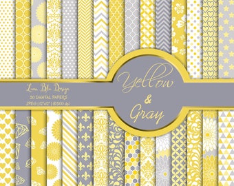 Yellow and Gray Digital Paper: Yellow and Gray Etsy Yellow and Gray Digital Paper: Yellow and Gray Etsy