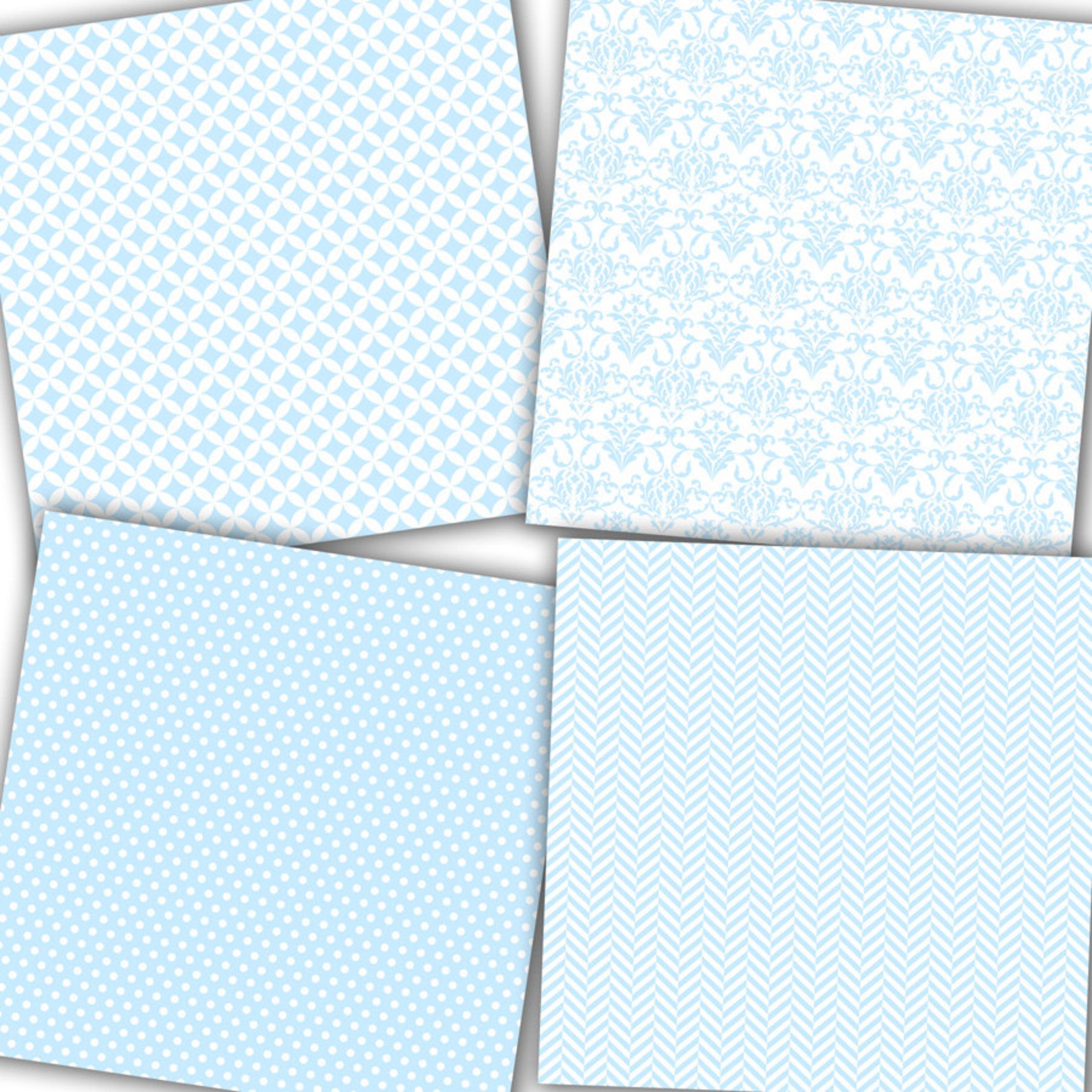 Baby Blue Digital Paper baby Blue Patterns Soft Etsy