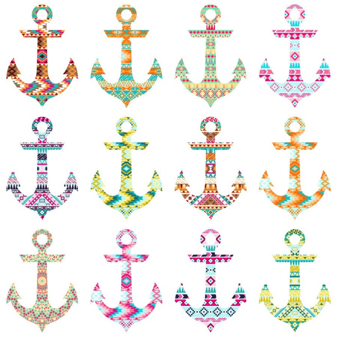 Tribal Clipart: tribal Anchors Anchor Clipart - Etsy Australia