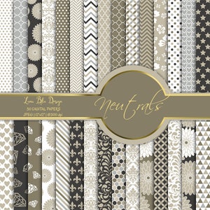 Pack carta digitale, carta digitale neutra commerciale utilizzare, 30 carte digitali, sfondi neutri, carta scrapbook neutro, neutri modelli