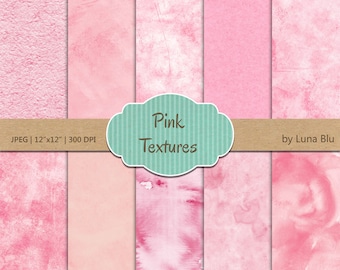 Pink Watercolor Texture Paper: Distressed Digital Backgrounds (JPG Download)