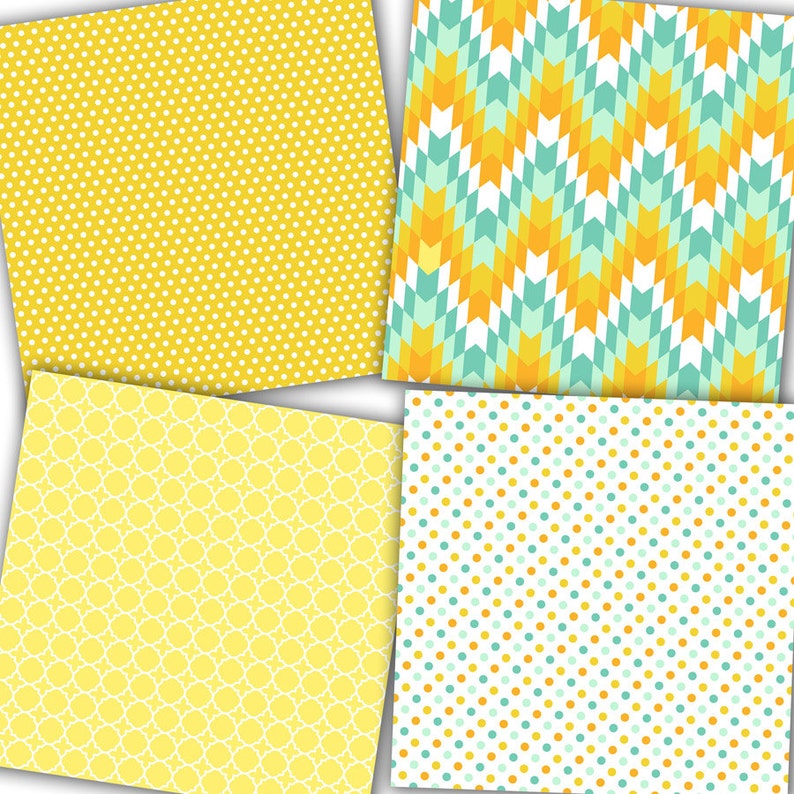 Geometric Digital Paper: Spring Geometric Patterns | Etsy