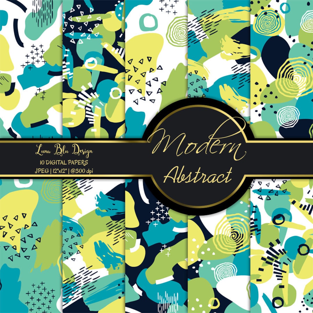 Modern Abstract Scrapbook Paper, Trendy Digital Patterns, Modern ...