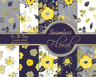 Seamless Floral Digital Paper Pack: Scrapbooking Backgrounds (Digital Download)