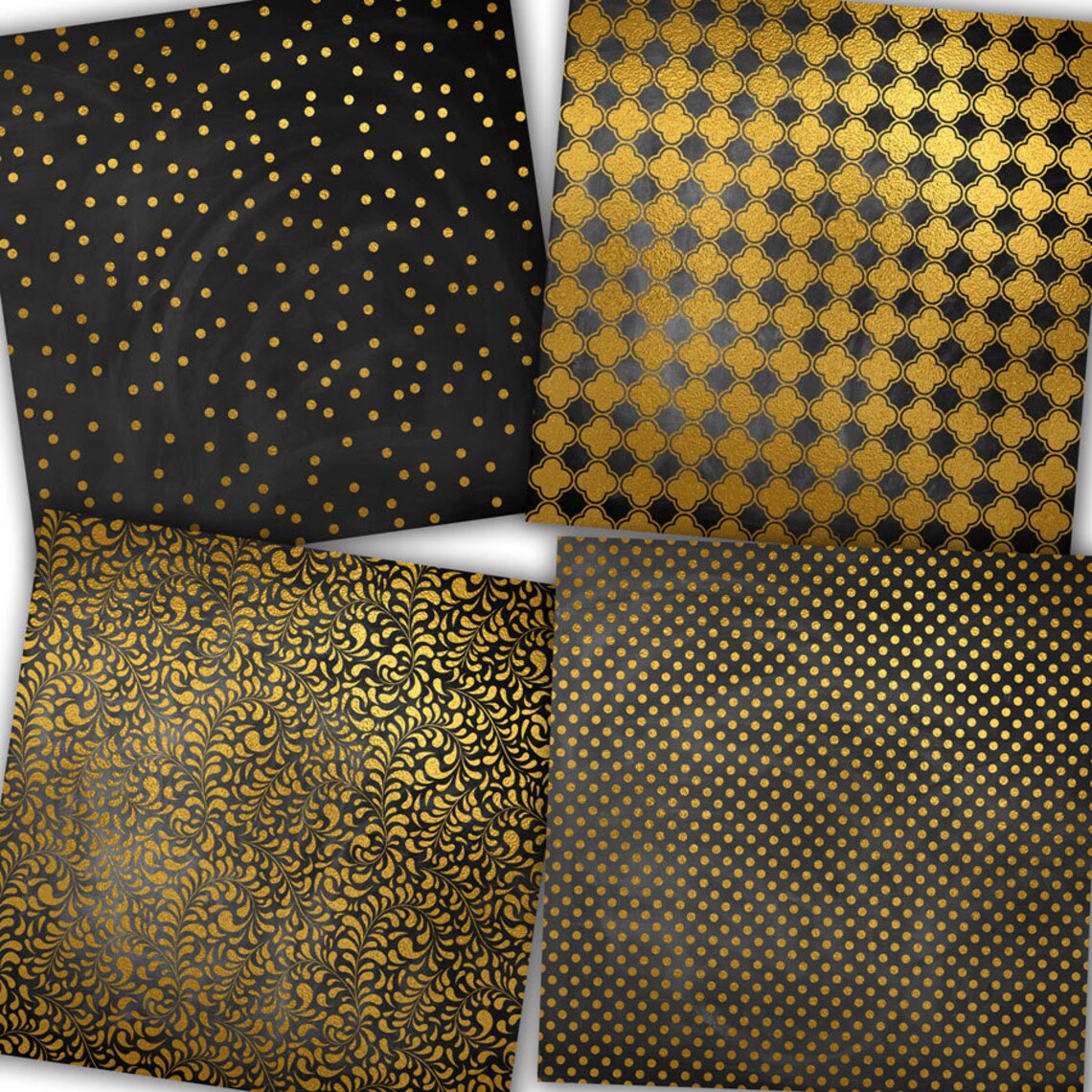 Gold Chalkboard Digital Paper Chalkboard and Gold Etsy