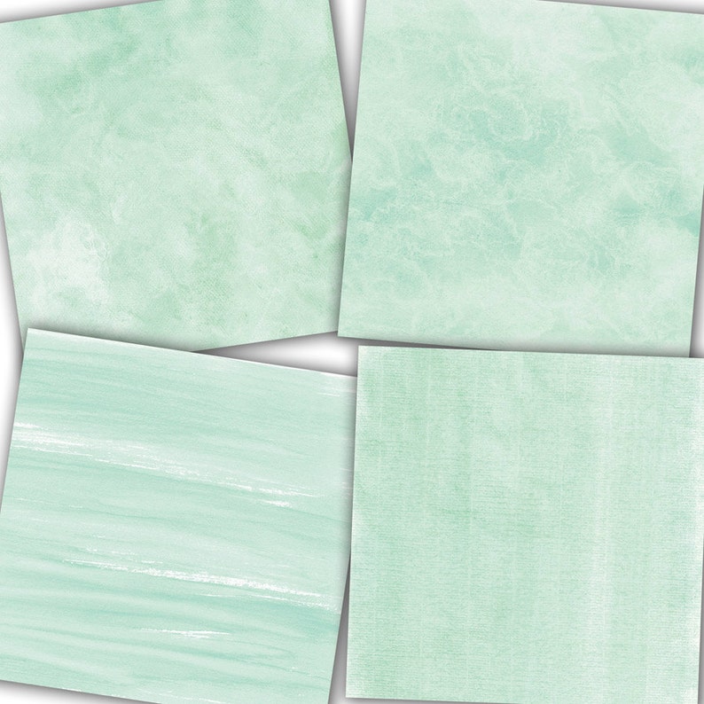 Mint Digital Paper: Mint Textures mint green, textured digital paper, textured backgrounds, watercolor, bokeh, linen image 2