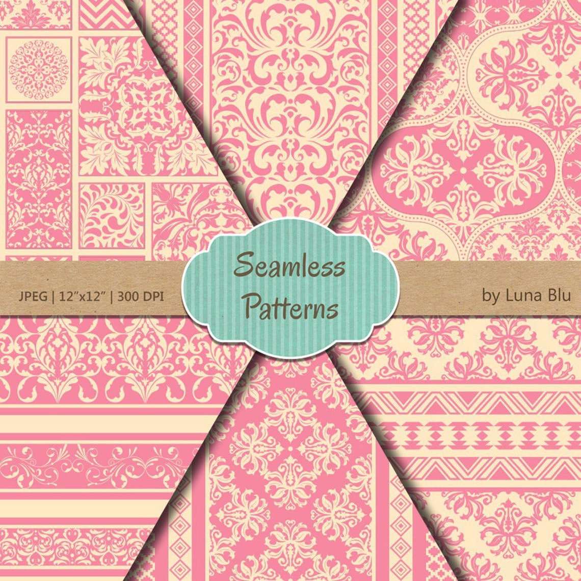Pink Scrapbook Paper Vintage Pink Seamless Etsy
