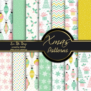 Digital scrapbooking paper, christmas digital papers, holiday scrapbook paper, christmas backgrounds, xmas digital paper, christmas graphics
