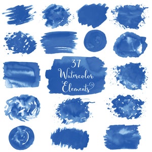 Pennellate di acquerello acquerello splash clipart, blu, blu dell'acquerello spruzza, ClipArt di splash, macchie di acquerello, acquerello logo
