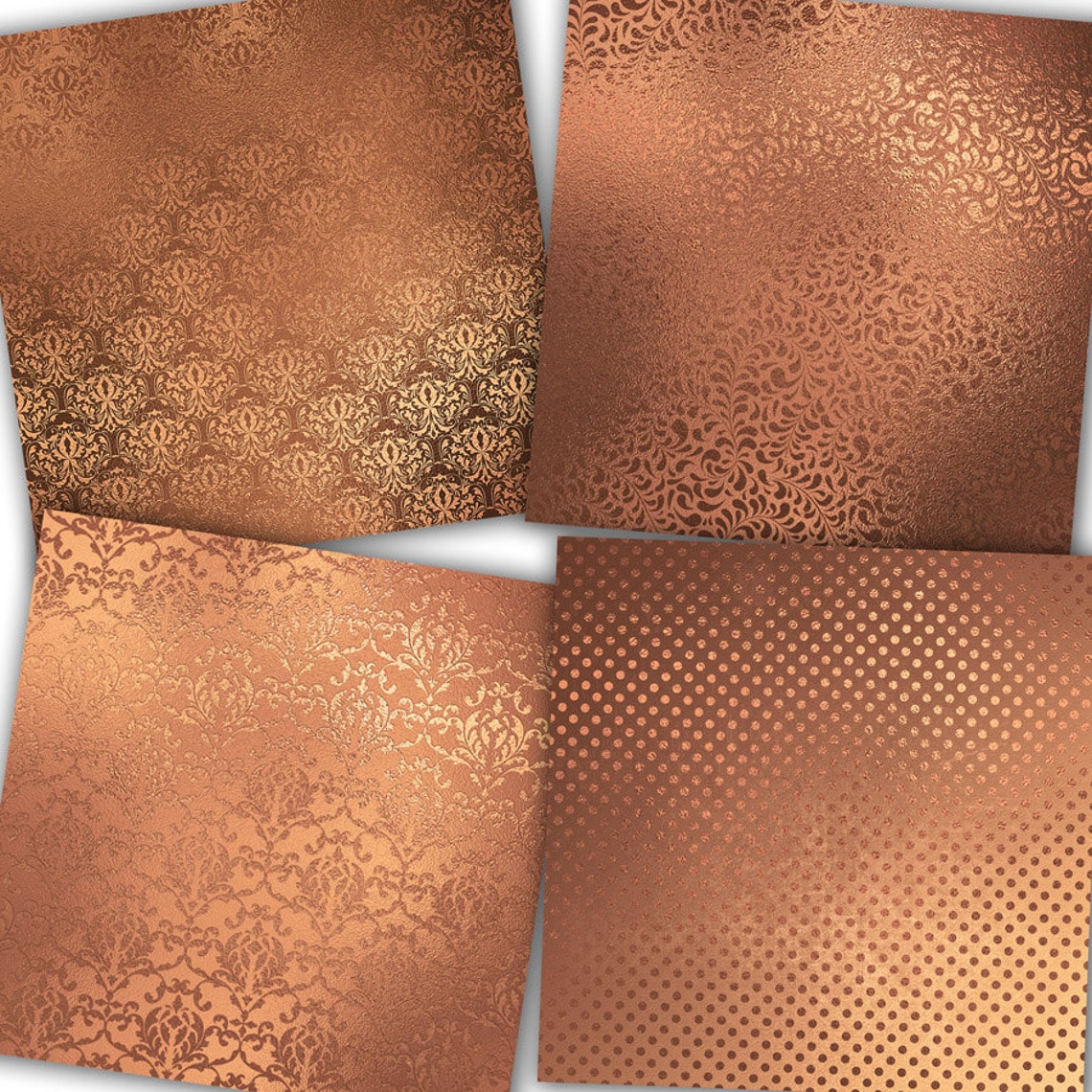 Rose Gold Foil Digital Paper rose Gold Patterns Etsy