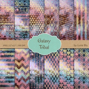 Tribale Digital Paper Motivi Tribali Galaxy Con Etsy