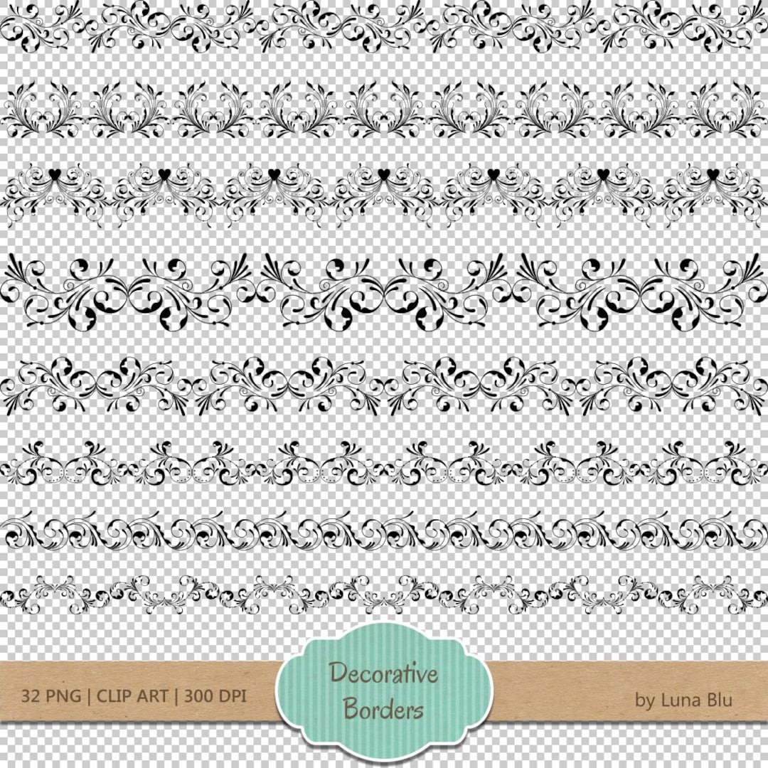 Decorative Borders damask Borders flourish Borders 32 Border Clip Art