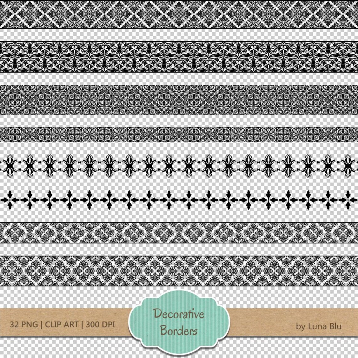 Decorative Borders damask Borders flourish Etsy