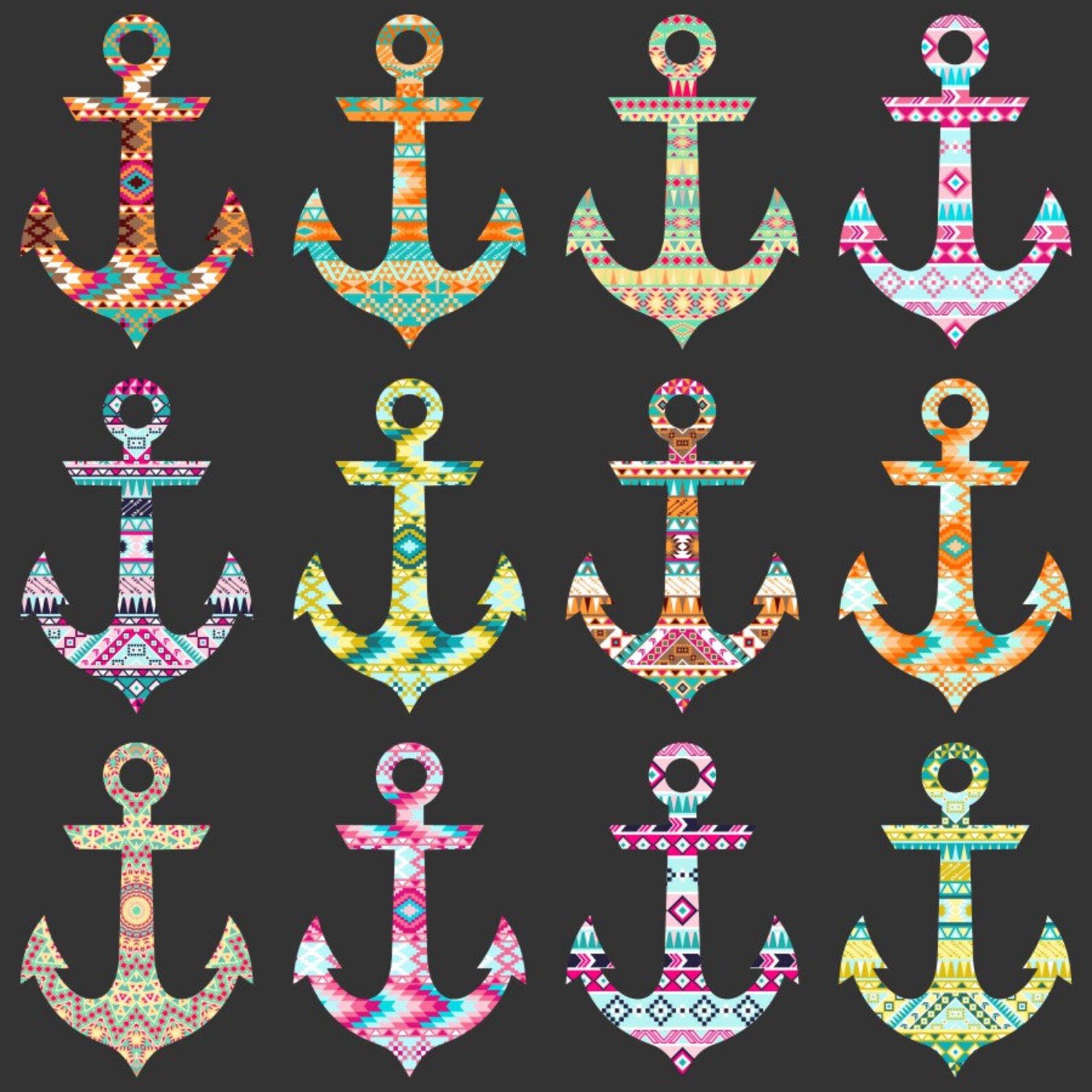 Tribal Clipart: tribal Anchors Anchor Clipart - Etsy