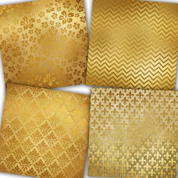 Gold Foil Tan 12x12 Patterned Paper