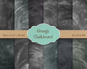 Chalkboard Digital Paper: "Grunge Chalkboard Background" digital chalkboard textures for invites, scrapbooking, cardmaking, crafts