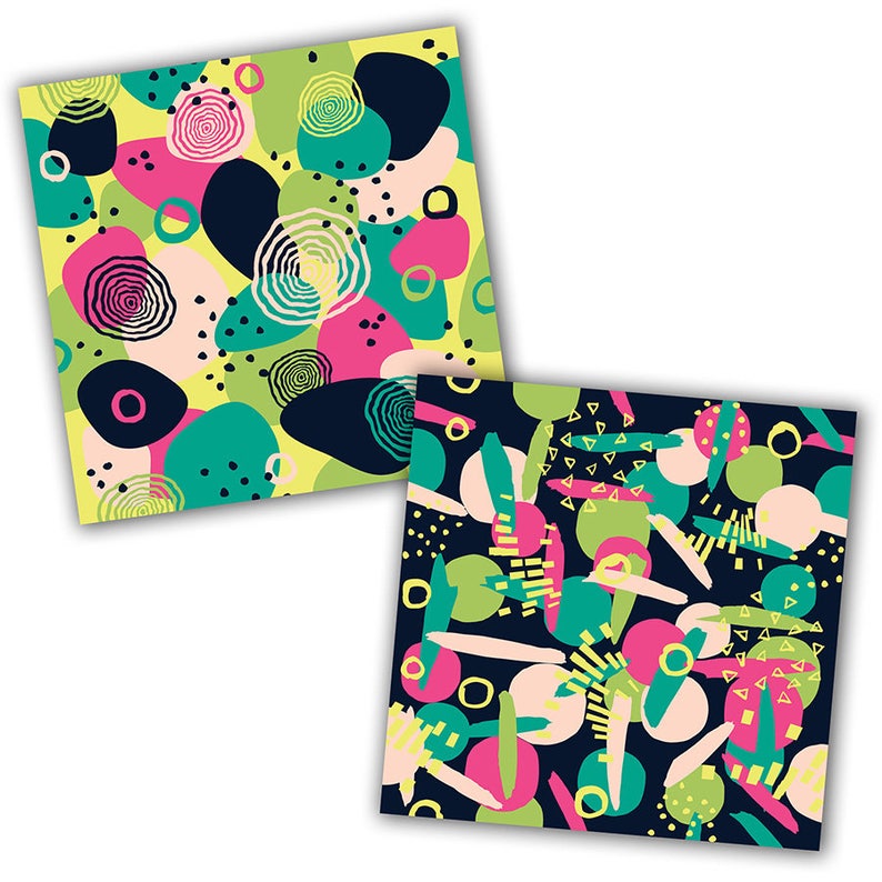 Modern Abstract Digital Paper: Trendy Seamless Patterns (12x12, 300dpi ...
