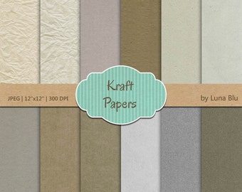 Neutral Kraft Paper Textures: Cardmaking & Scrapbooking (Digital Download)