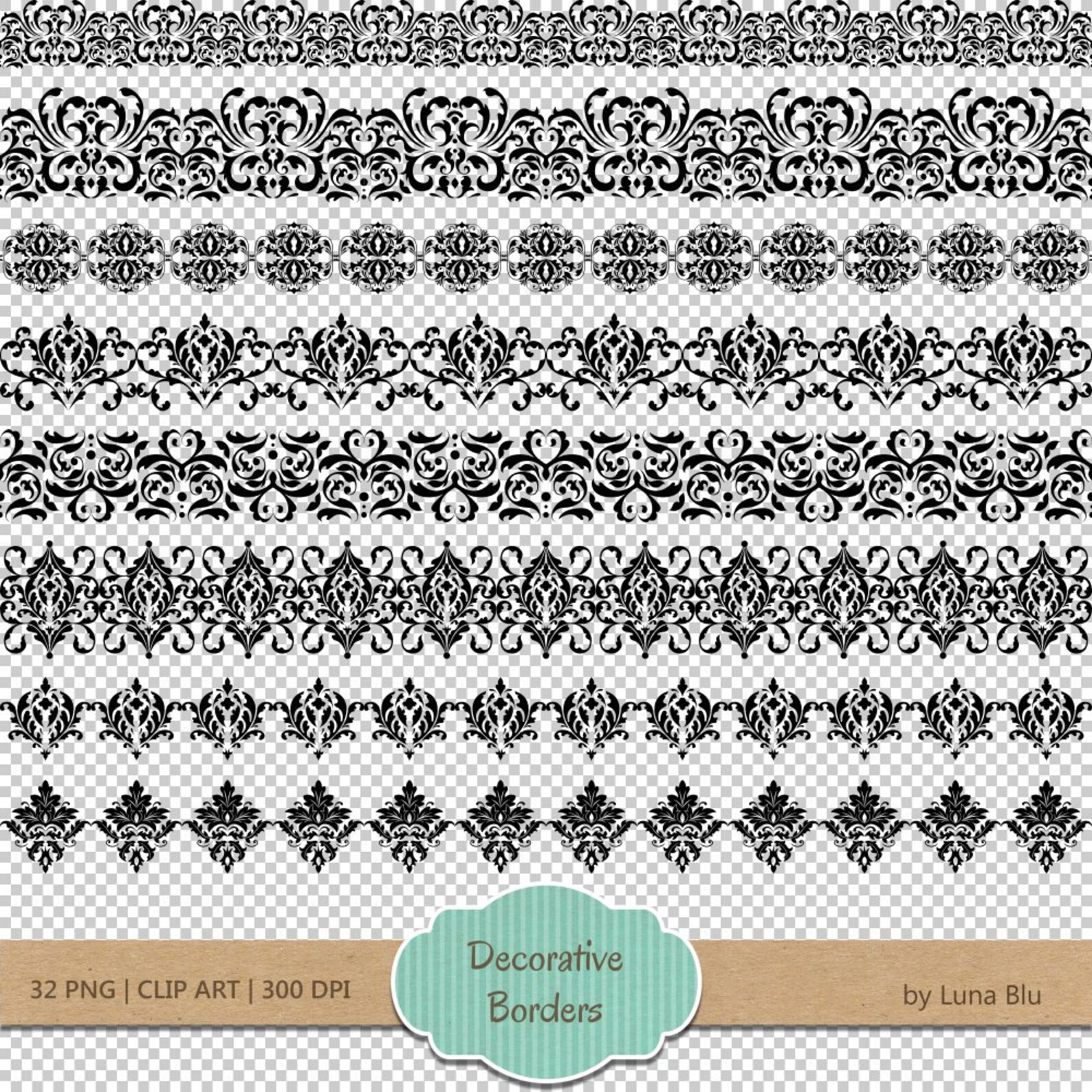 Decorative Borders damask Borders flourish Etsy