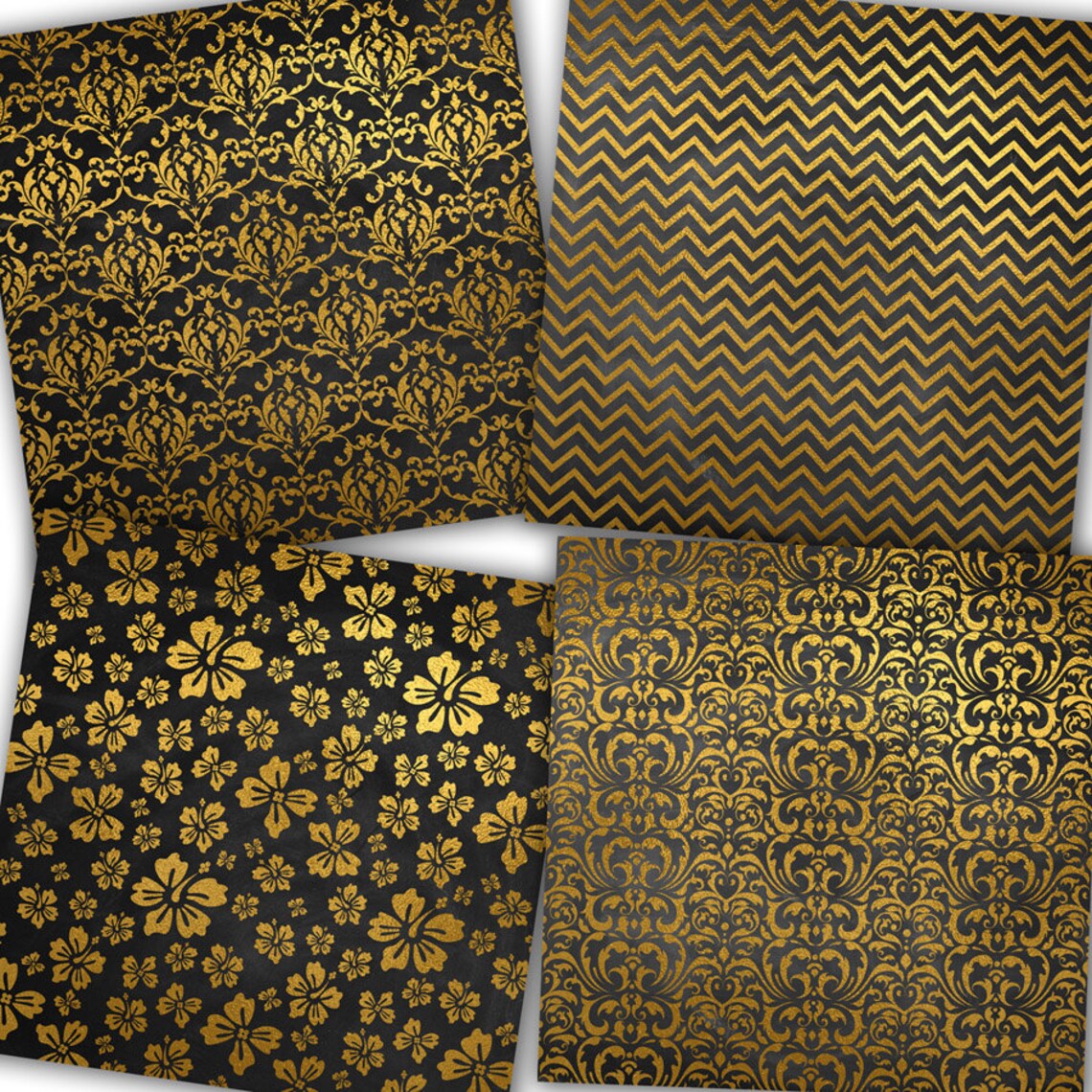 Gold Chalkboard Digital Paper Chalkboard and Gold Etsy