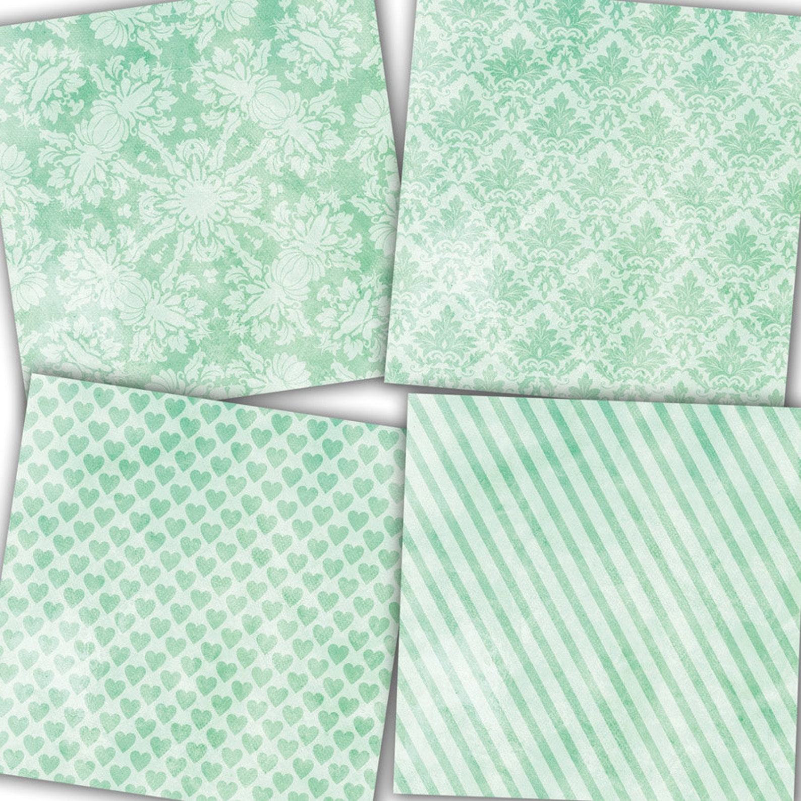 Mint Digital Paper mint Textures Mint Green Etsy