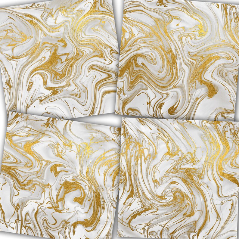 Gold Marble Digital Paper Gold Marble Gold Foil Etsy