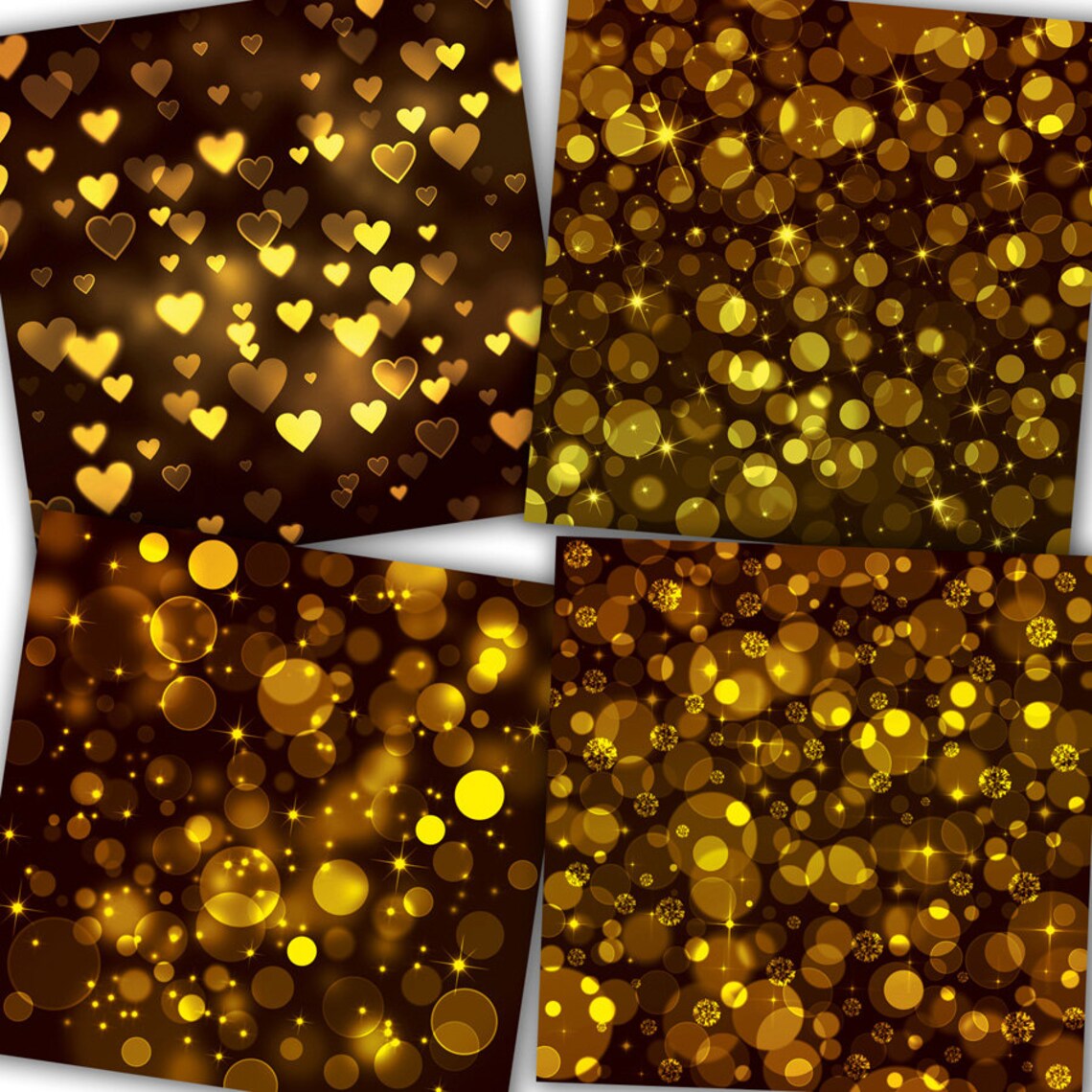 Gold and Blue Digital Paper: gold and Blue Bokeh - Etsy