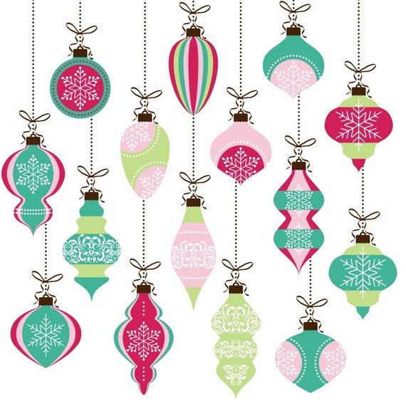 Christmas Clipart Christmas Ornaments Clipart Christmas | Etsy