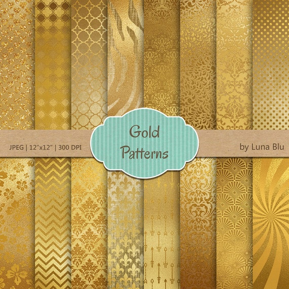 Gold Foil Digital Paper: gold Patterns Gold Foil Patterns, Metallic Gold  Backgrounds, Gold Scrapbook Paper, Gold Foil Paper, Gold Textures 