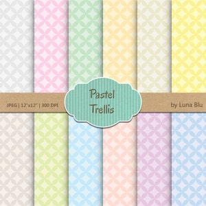 Enrejado Digital papel: Pastel papel digital "Pastel de rejilla", enrejado, quatrefoil fondos para scrapbooking, cardmaking, manualidades