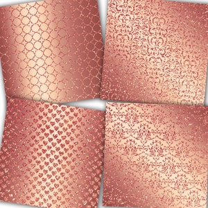 Rose Gold Digital Paper: "rose Gold Patterns" Glitter Digital Paper ...