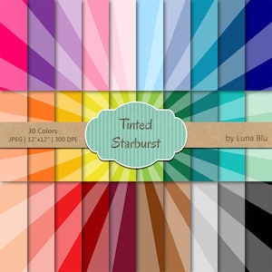 Starburst Digital Paper Pack: "Getönt Starburst" digitales Bundle, Starburst Scrapbook Papier, eine Gruppe von 30, kommerzielle Nutzung, MegaPack