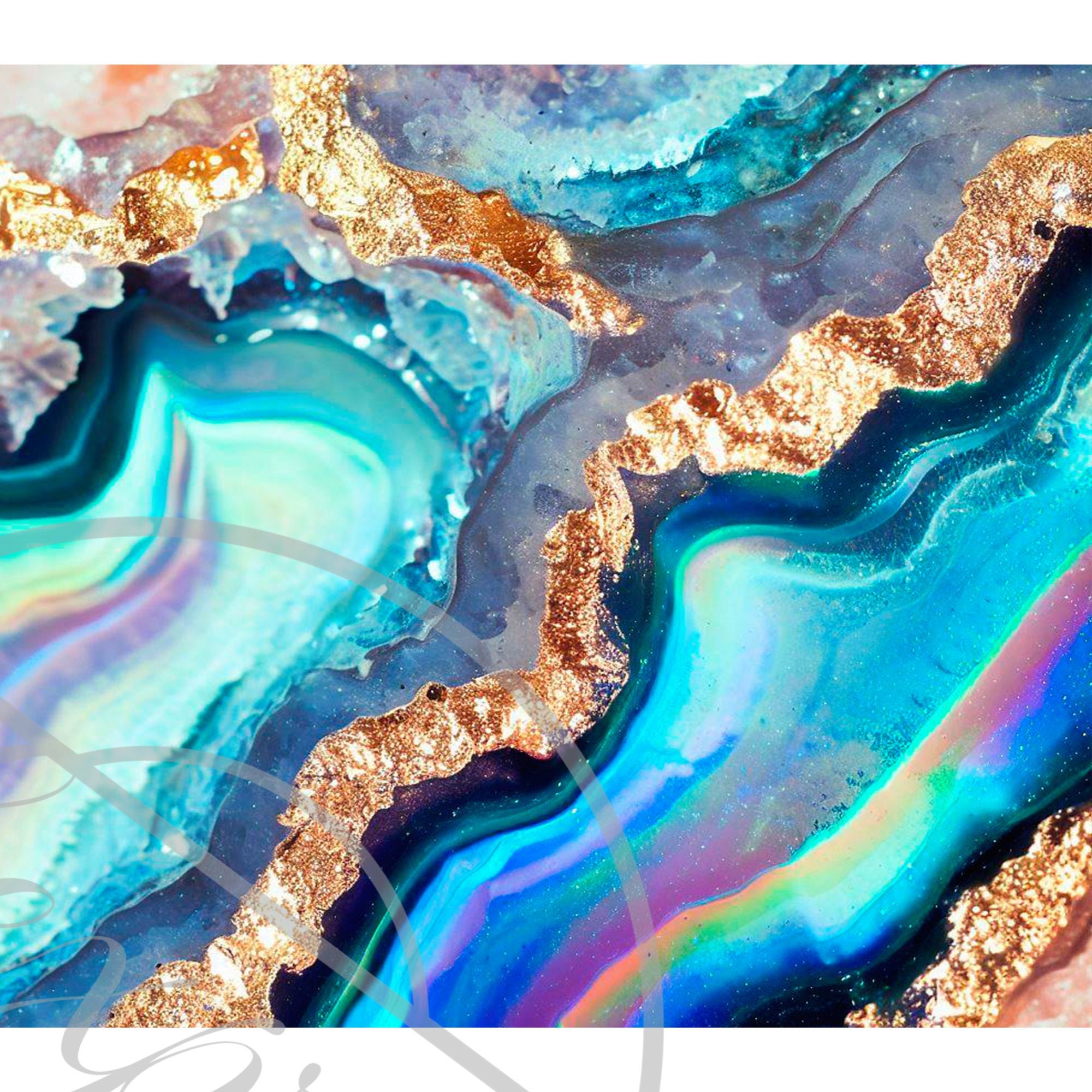Geode Tumbler PNG Wrap, 20 Oz Skinny Tumbler PNG, Blue Geode Rock ...