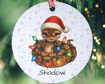 Ball Python Christmas Ornament, Personalized Holiday Gift, Snake Lover Ornament, Reptile Gift, Christmas Decor Orn_104